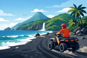 A Black Sand Beach ATV Tour in St. Vincent